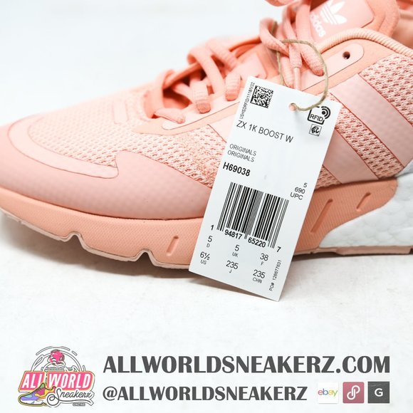 adidas Womens ZX 1K Boost Running, H69038 Pink White Fitness Jogging Training - Picture 10 of 16
